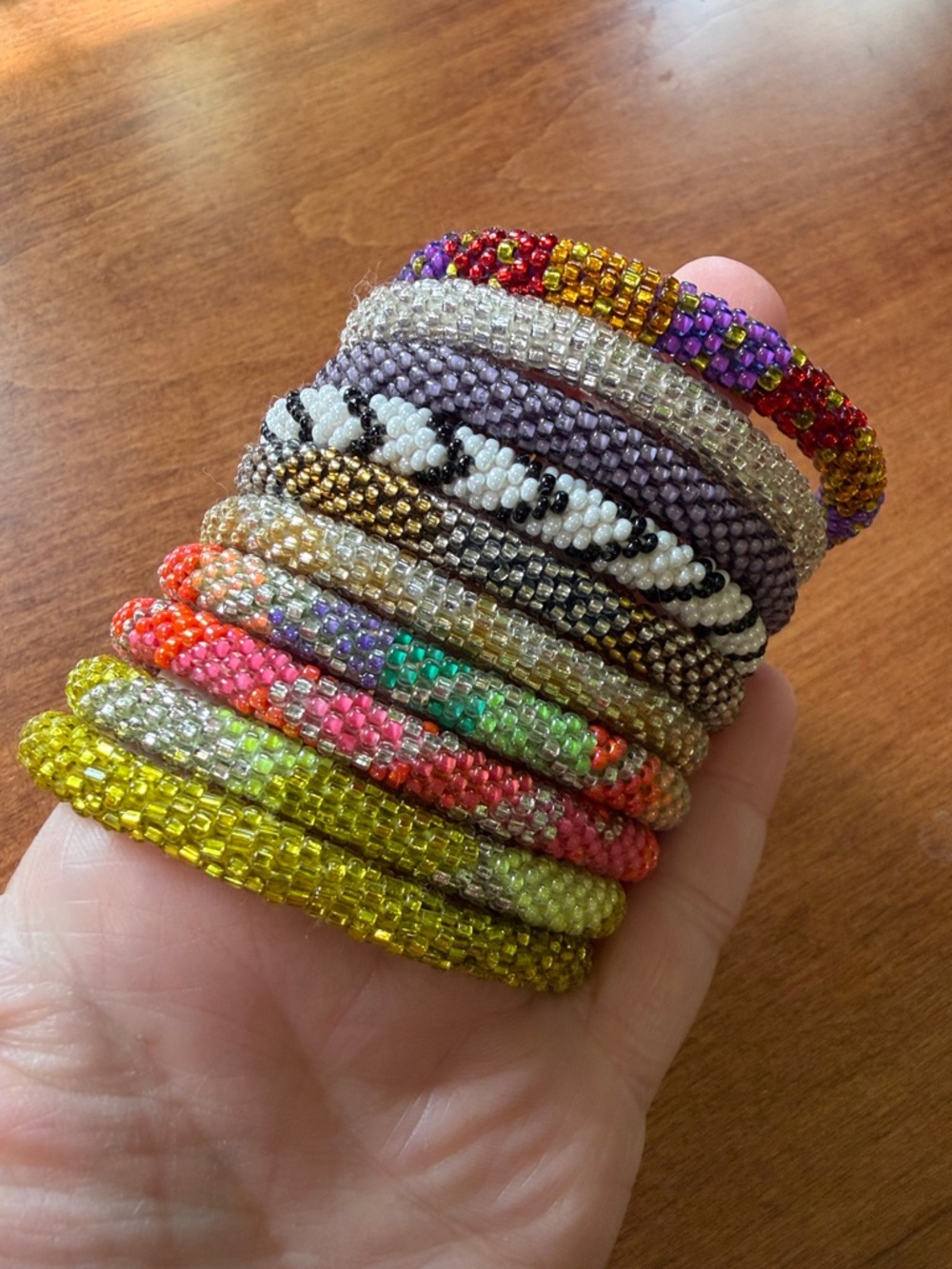 Aid Through Trade & Lily and Laura Beaded Roll-on Bracelets lot of 10 - Picture 4 of 5